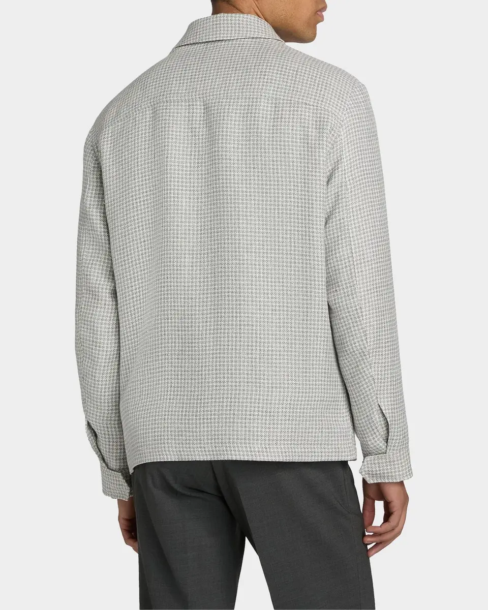 Sartorio Men's Joly Houndstooth Linen-Blend Zip-Front Jacket | Thumbnail 3 Sartorio Men's Joly Houndstooth Linen-Blend Zip-Front Jacket | Thumbnail 3