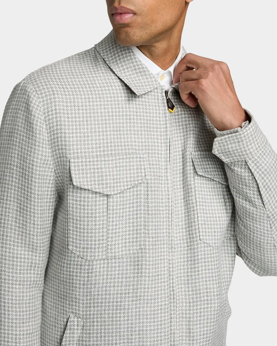 Sartorio Men's Joly Houndstooth Linen-Blend Zip-Front Jacket | Thumbnail 5 Sartorio Men's Joly Houndstooth Linen-Blend Zip-Front Jacket | Thumbnail 5