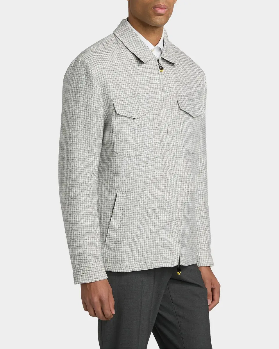 Sartorio Men's Joly Houndstooth Linen-Blend Zip-Front Jacket | Thumbnail 7 Sartorio Men's Joly Houndstooth Linen-Blend Zip-Front Jacket | Thumbnail 7