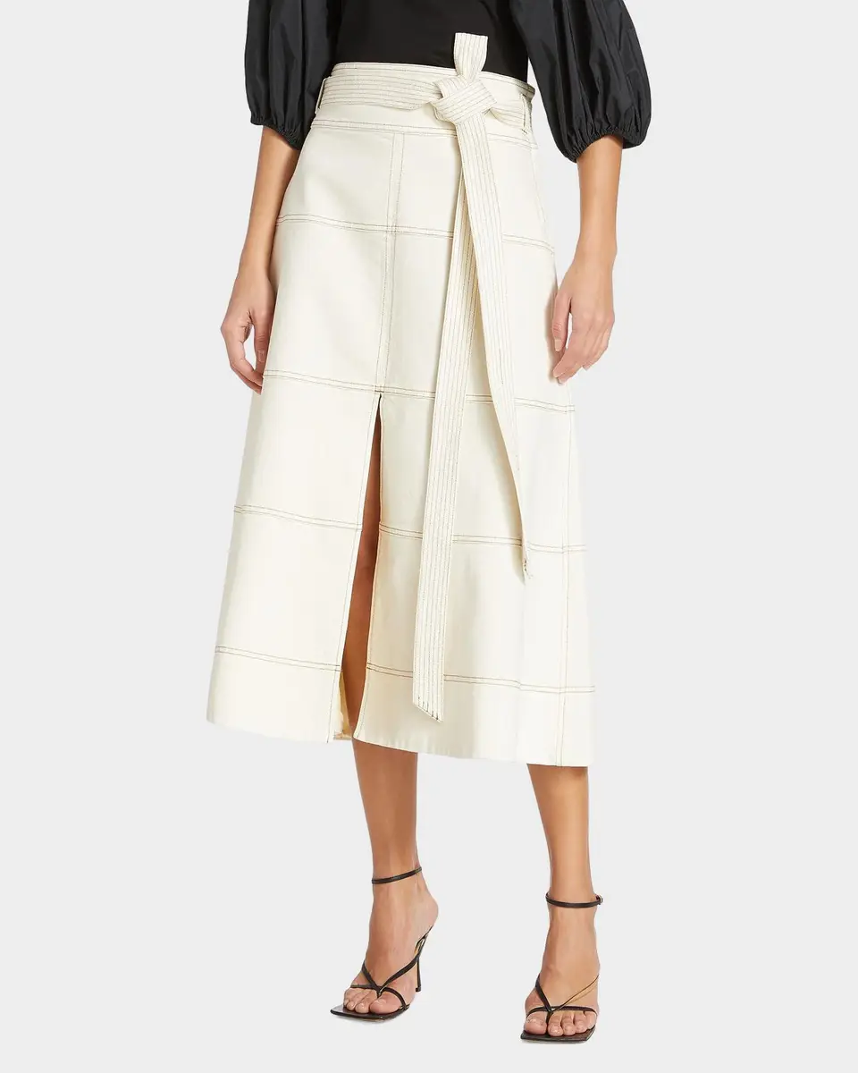 TANYA TAYLOR Hudson Belted Midi Skirt | Thumbnail 4 TANYA TAYLOR Hudson Belted Midi Skirt | Thumbnail 4
