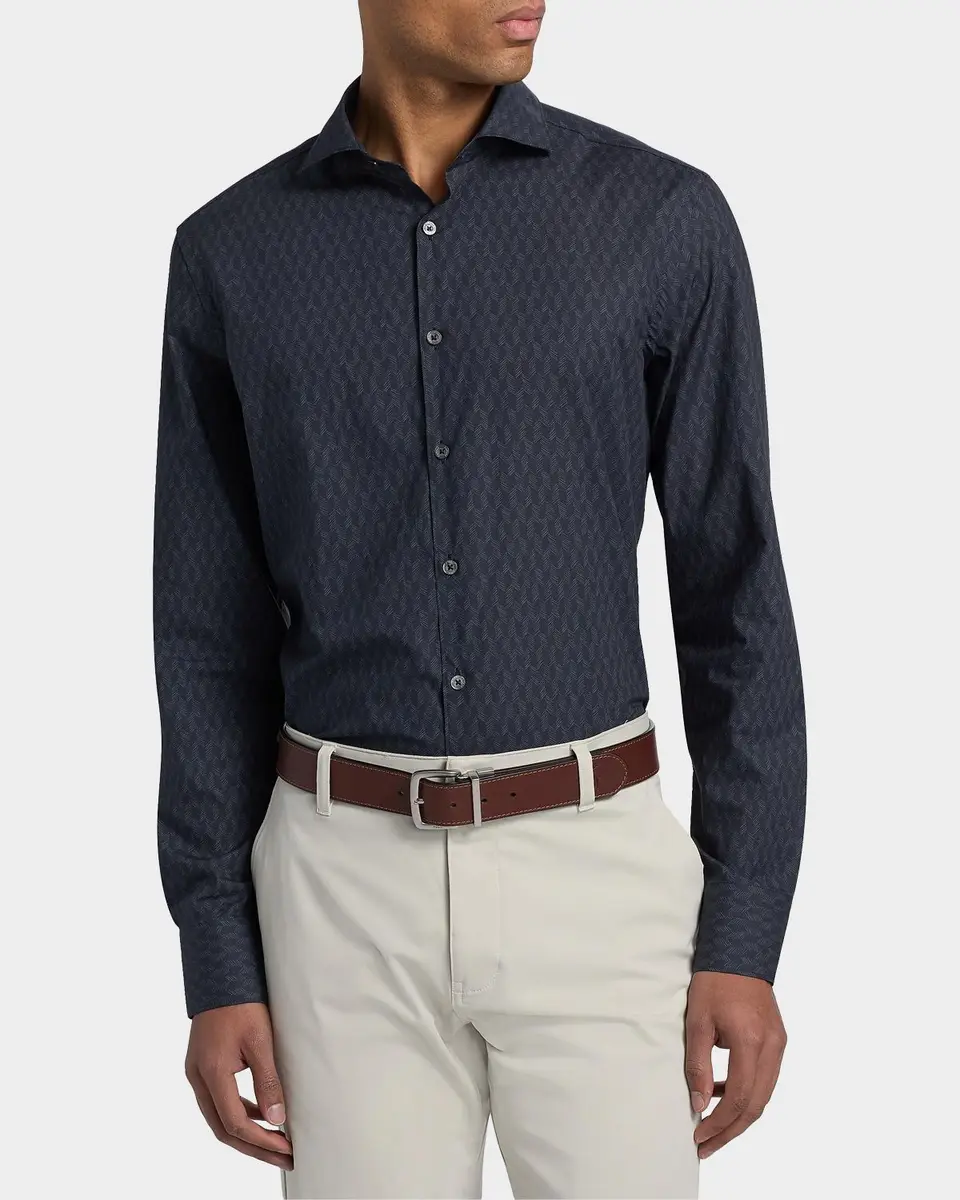 Canali Men's Tonal Frecchia Sport Shirt | Thumbnail 4 Canali Men's Tonal Frecchia Sport Shirt | Thumbnail 4