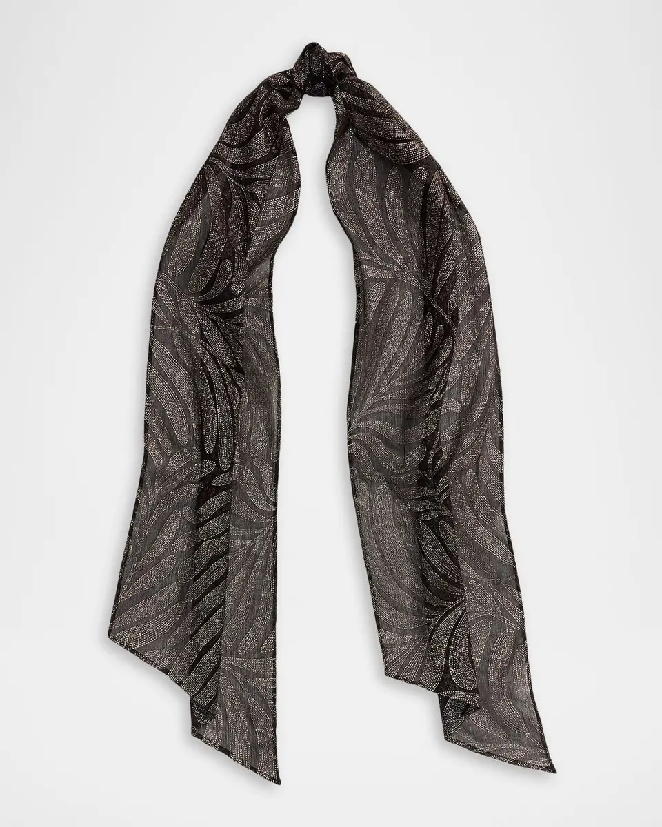Ralph Lauren Collection Foiled Crinkle Chiffon Wrap Scarf | Thumbnail 5 Ralph Lauren Collection Foiled Crinkle Chiffon Wrap Scarf | Thumbnail 5