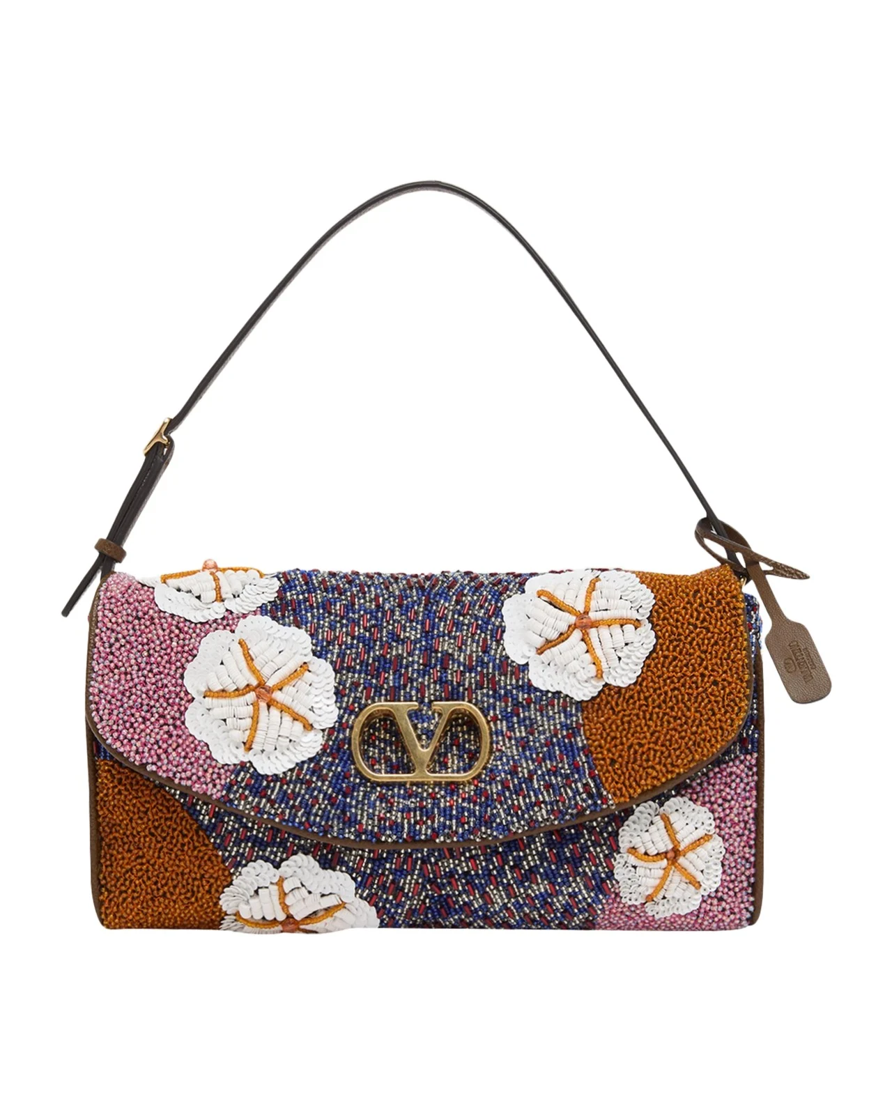 DeVain Floral Beaded Top-Handle Bag DeVain Floral Beaded Top-Handle Bag