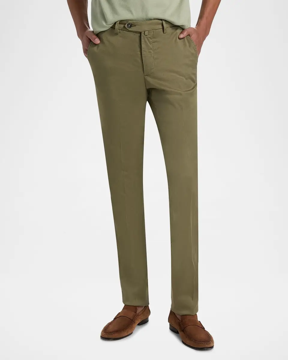 Sartorio Men's Flat-Front Cotton-Blend Trousers | Thumbnail 4