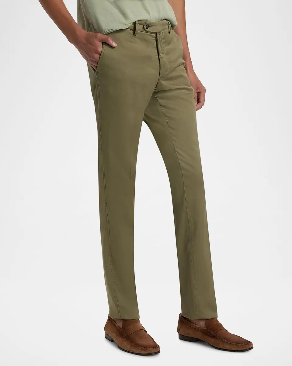 Sartorio Men's Flat-Front Cotton-Blend Trousers | Thumbnail 7