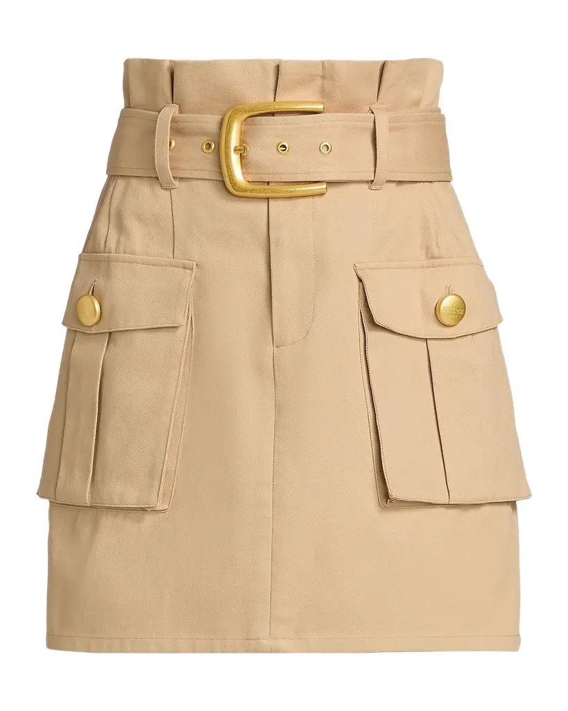 Maelis Paperbag Cotton Mini Skirt