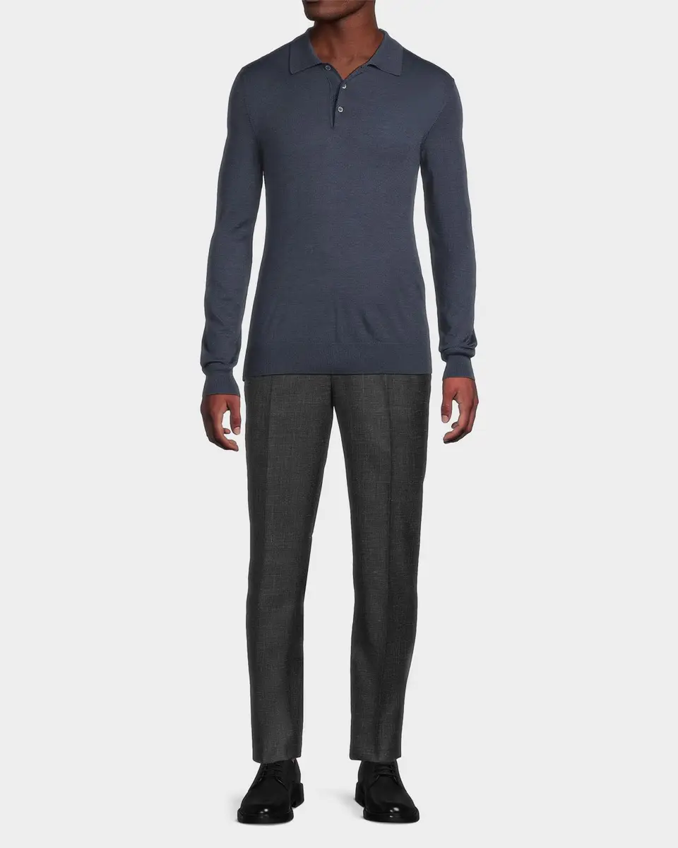 Isaia Men's Wool Polo Sweater | Thumbnail 2