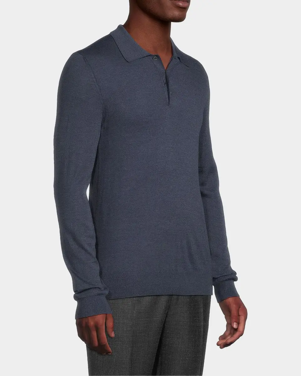 Isaia Men's Wool Polo Sweater | Thumbnail 6