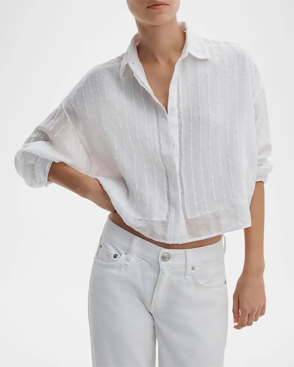 rag & bone Marin Cotton-Blend Cropped Shirt | Thumbnail 4 rag & bone Marin Cotton-Blend Cropped Shirt | Thumbnail 4