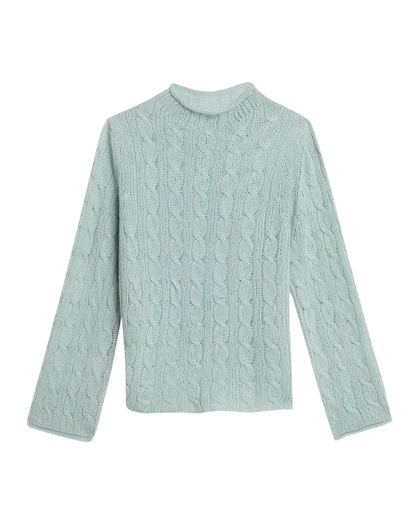 Guest In Residence Cable-Knit Mock-Neck Sweater | Image 1 Guest In Residence Cable-Knit Mock-Neck Sweater | Image 1