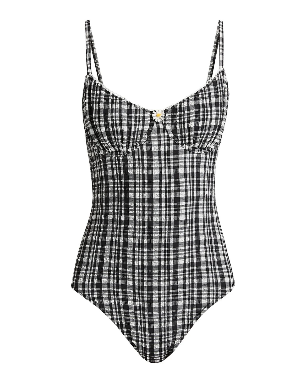 Solid & Striped The Taylor Plaid Seersucker One-Piece Swimsuit