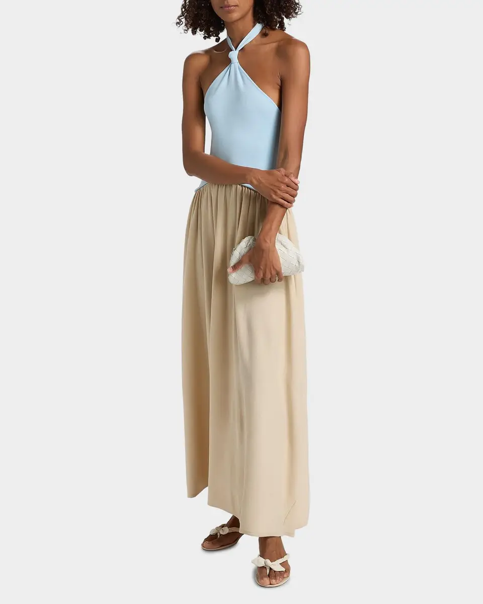 Solid & Striped The Jordan Colorblocked Halter Maxi Dress | Thumbnail 2 Solid & Striped The Jordan Colorblocked Halter Maxi Dress | Thumbnail 2