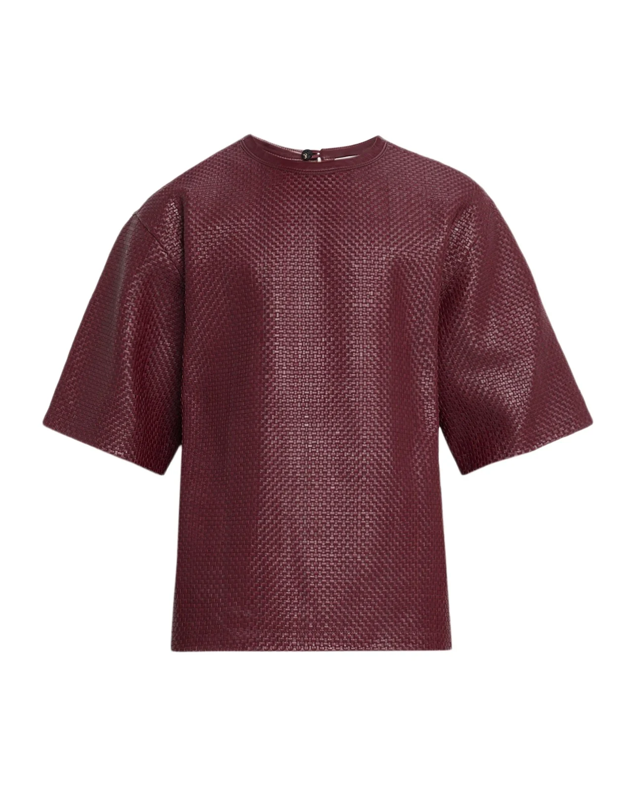 Bottega Veneta Men's Intrecciato Leather Oversized T-Shirt