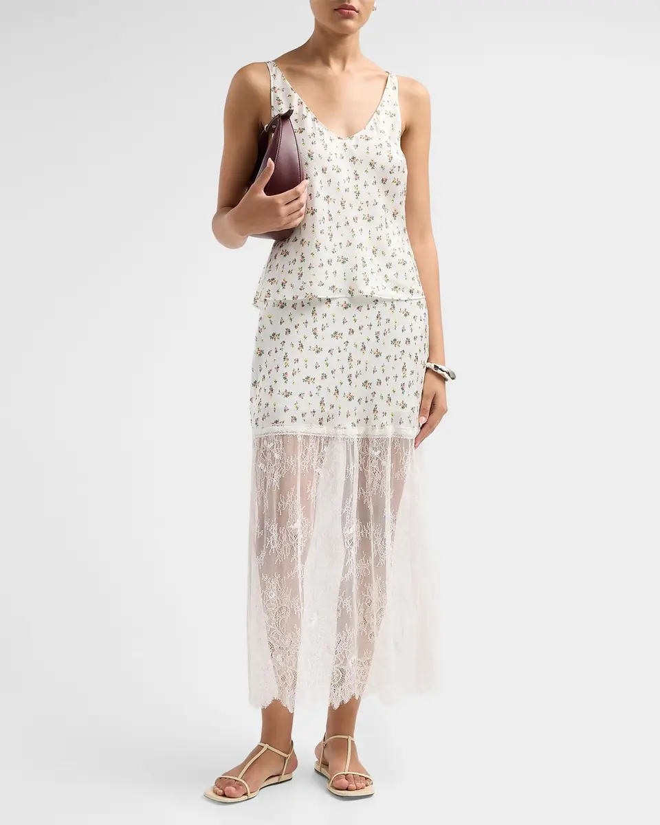 Cami NYC Flo Lace-Trim Midi Skirt | Thumbnail 2 Cami NYC Flo Lace-Trim Midi Skirt | Thumbnail 2