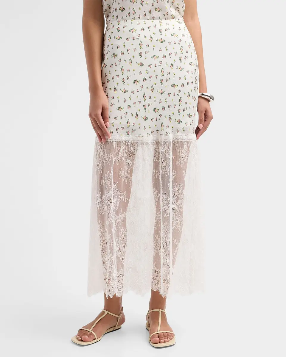 Cami NYC Flo Lace-Trim Midi Skirt | Thumbnail 5 Cami NYC Flo Lace-Trim Midi Skirt | Thumbnail 5