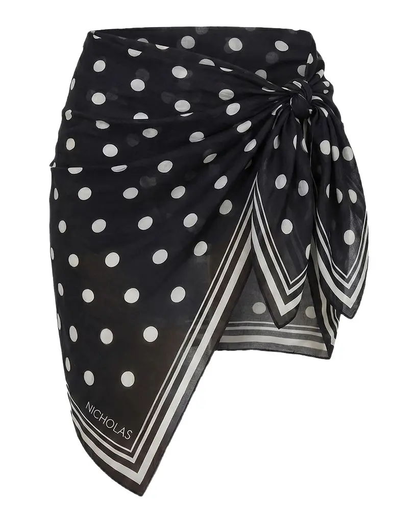 N/NICHOLAS Ursa Polka Dot Georgette Mini Sarong