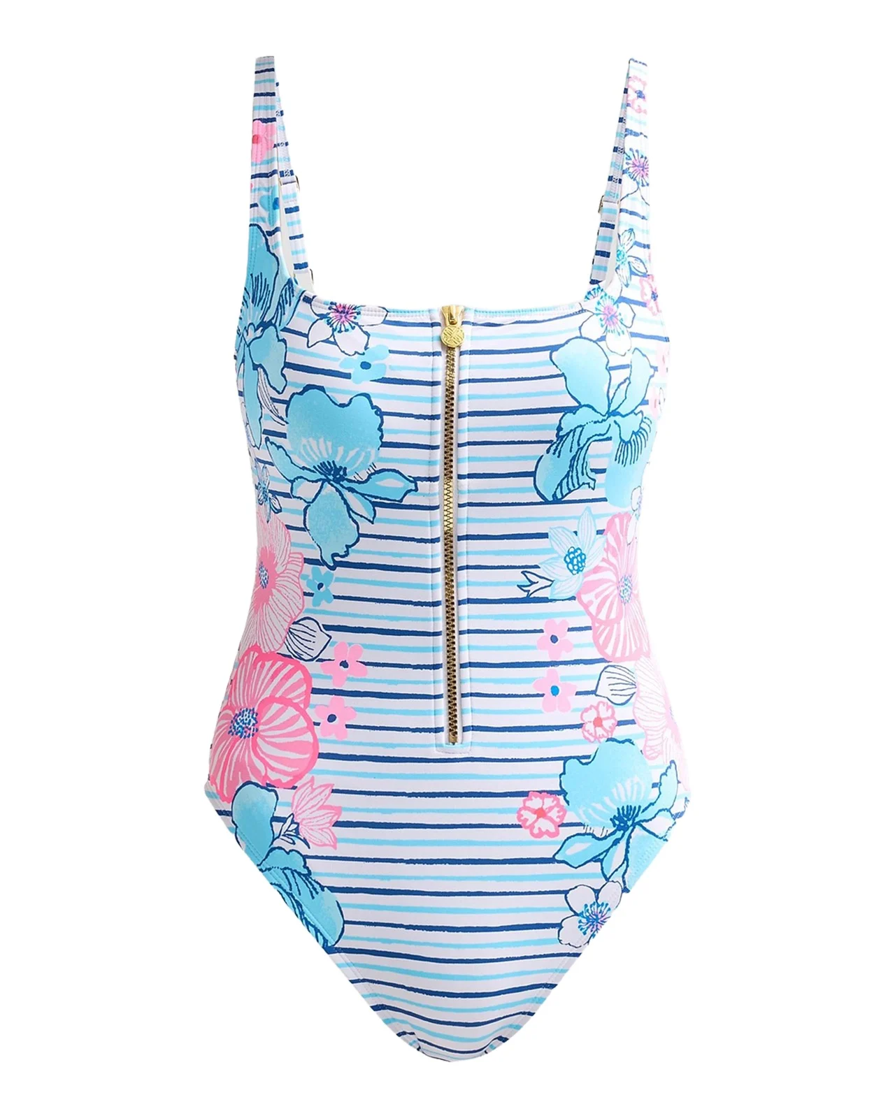 Emil Printed Zip-Up One-Piece Swimsuit