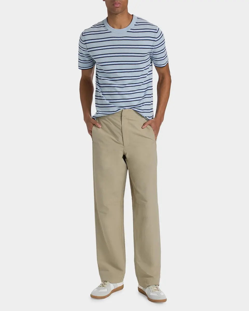 Simkhai Men's Duke Striped Silk-Cotton T-Shirt | Thumbnail 2 Simkhai Men's Duke Striped Silk-Cotton T-Shirt | Thumbnail 2