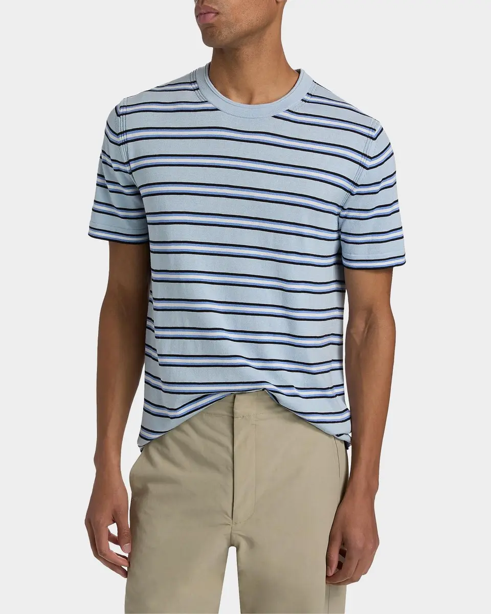 Simkhai Men's Duke Striped Silk-Cotton T-Shirt | Thumbnail 4 Simkhai Men's Duke Striped Silk-Cotton T-Shirt | Thumbnail 4