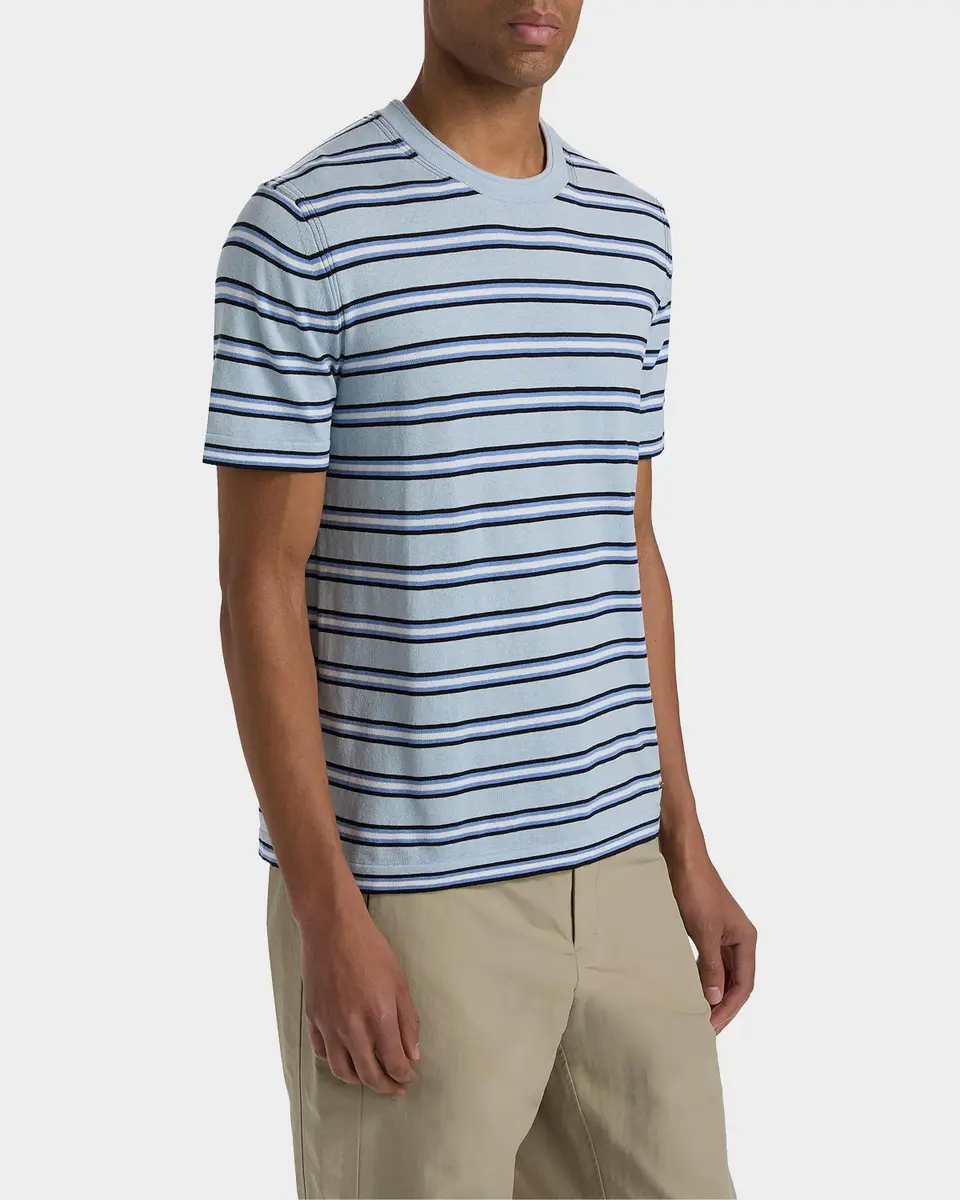Simkhai Men's Duke Striped Silk-Cotton T-Shirt | Thumbnail 7 Simkhai Men's Duke Striped Silk-Cotton T-Shirt | Thumbnail 7