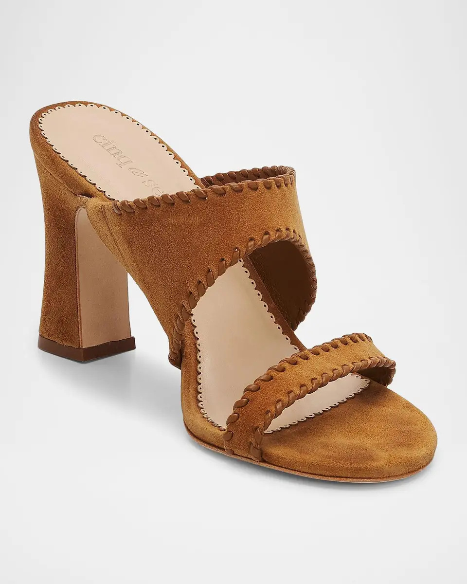 Cinq à Sept Kora 100MM Suede Slip-On Sandals | Thumbnail 2 Cinq à Sept Kora 100MM Suede Slip-On Sandals | Thumbnail 2