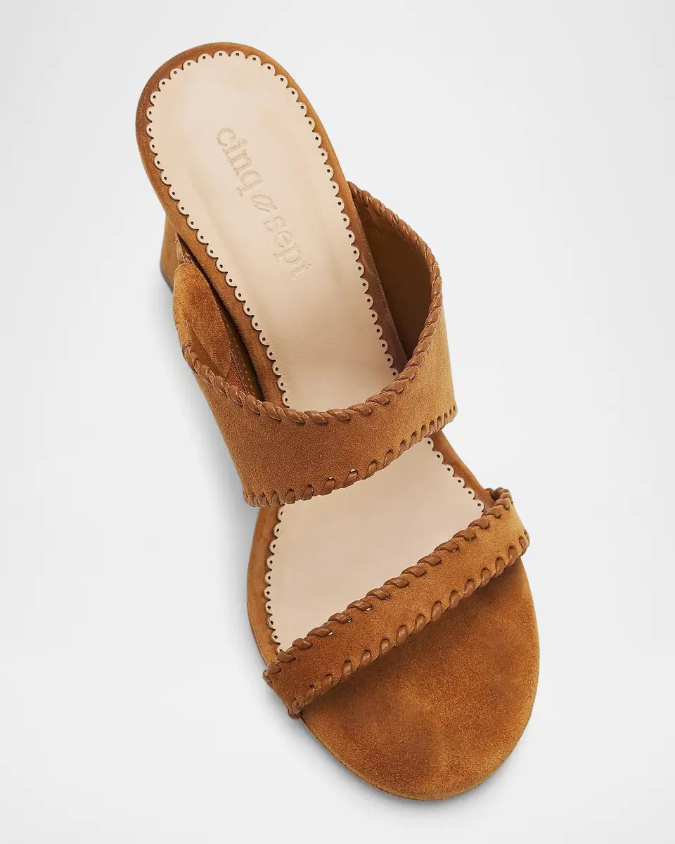 Cinq à Sept Kora 100MM Suede Slip-On Sandals | Thumbnail 5 Cinq à Sept Kora 100MM Suede Slip-On Sandals | Thumbnail 5
