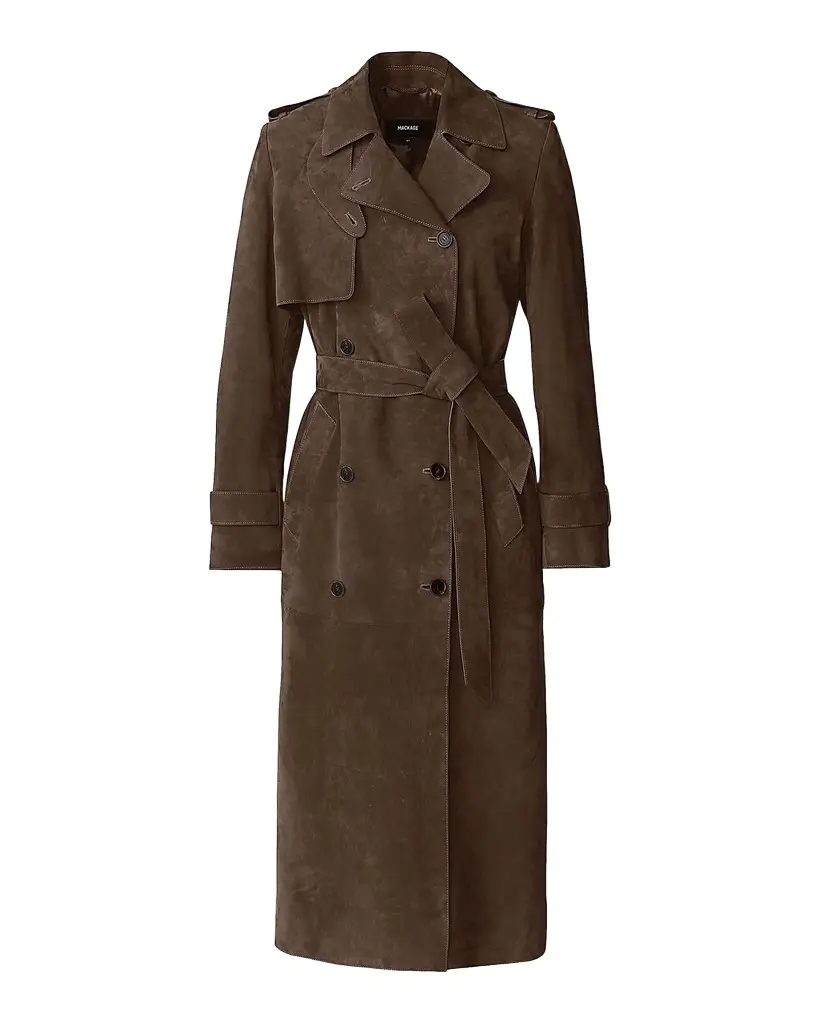 Mackage Gael Maxi Suede Trench Coat | Image 1 Mackage Gael Maxi Suede Trench Coat | Image 1