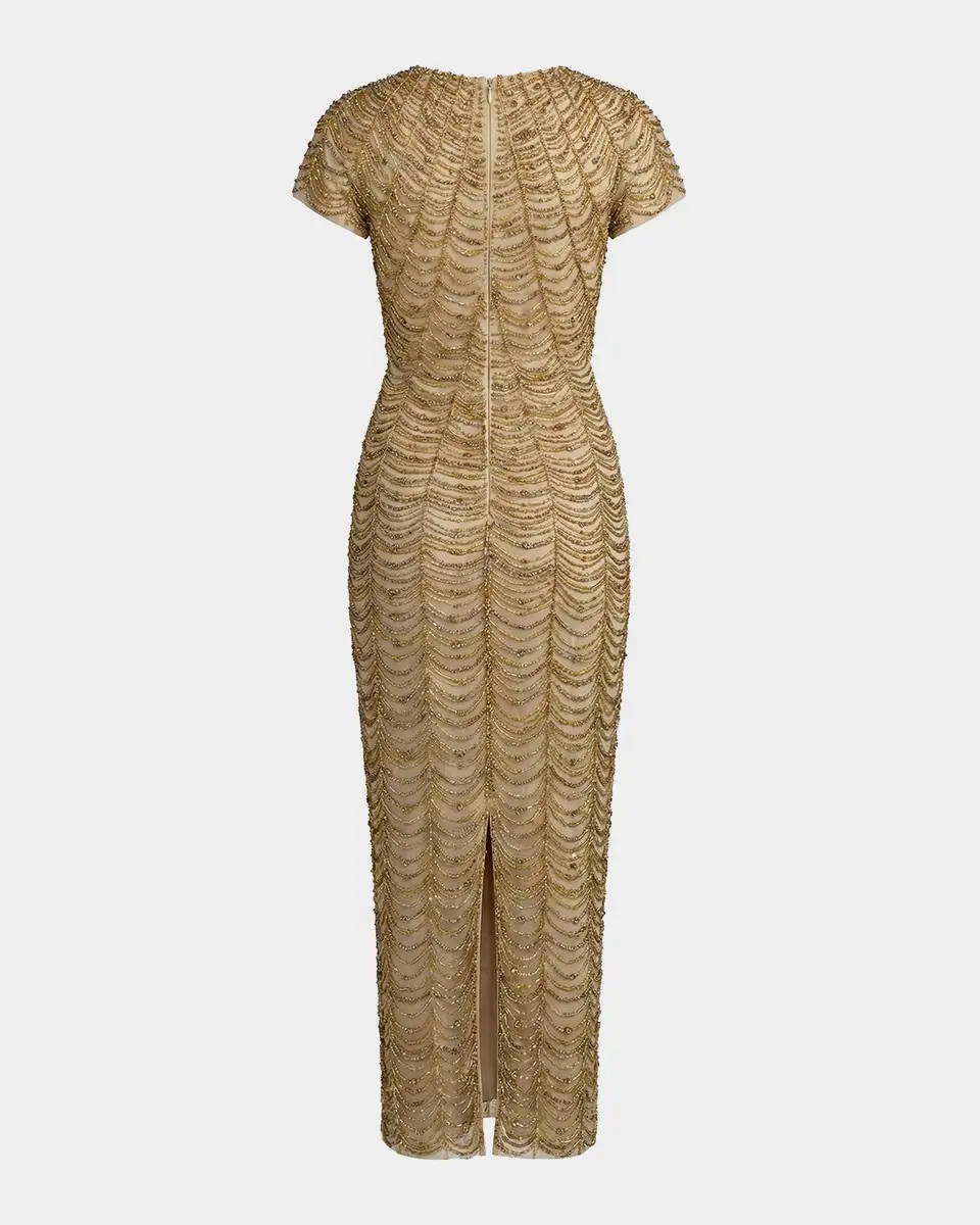 Mac Duggal Bead & Rhinestone Bodycon Midi Dress | Thumbnail 5 Mac Duggal Bead & Rhinestone Bodycon Midi Dress | Thumbnail 5