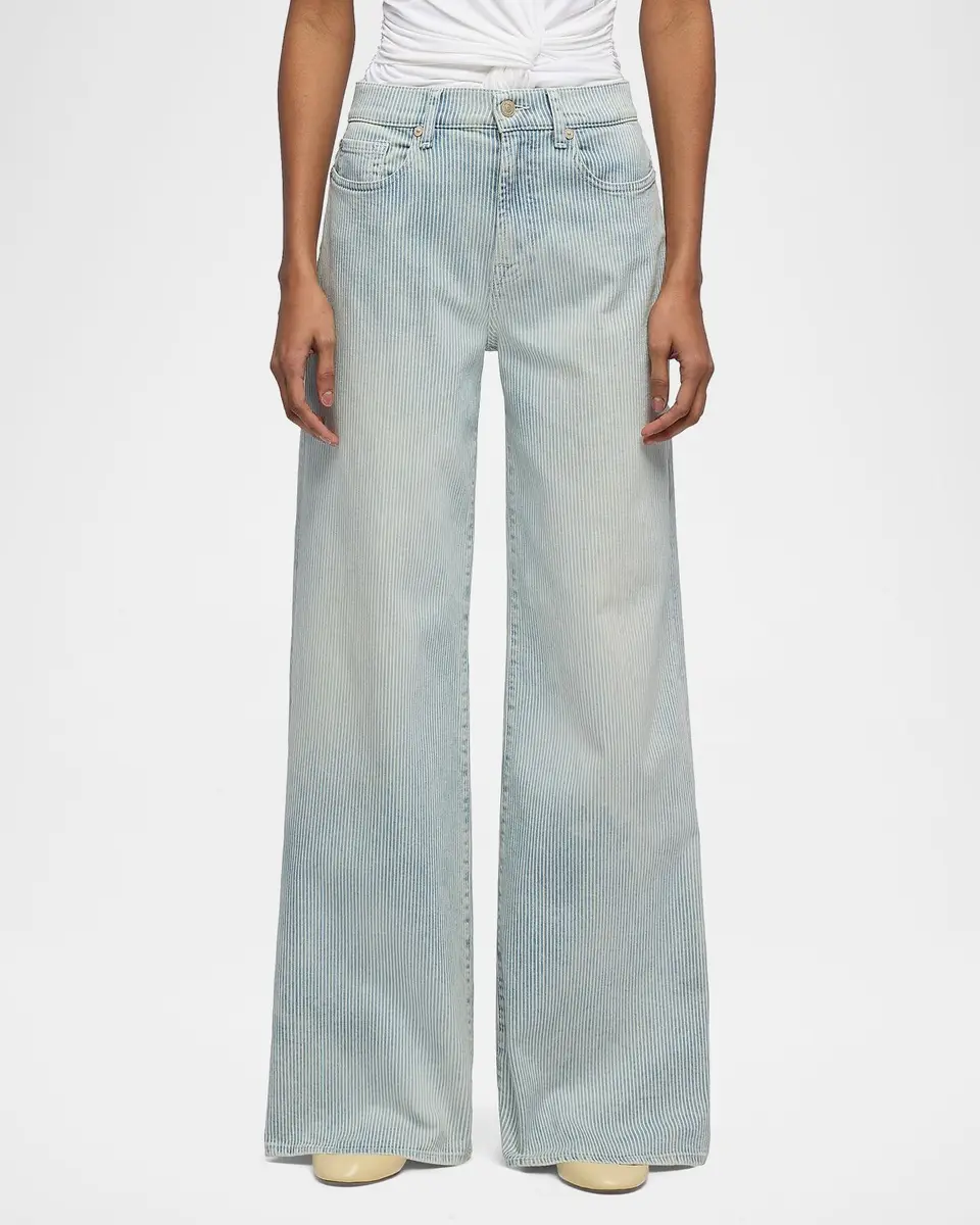 7 For All Mankind Lotta Pinstripe Wide-Leg Jeans | Thumbnail 4 7 For All Mankind Lotta Pinstripe Wide-Leg Jeans | Thumbnail 4