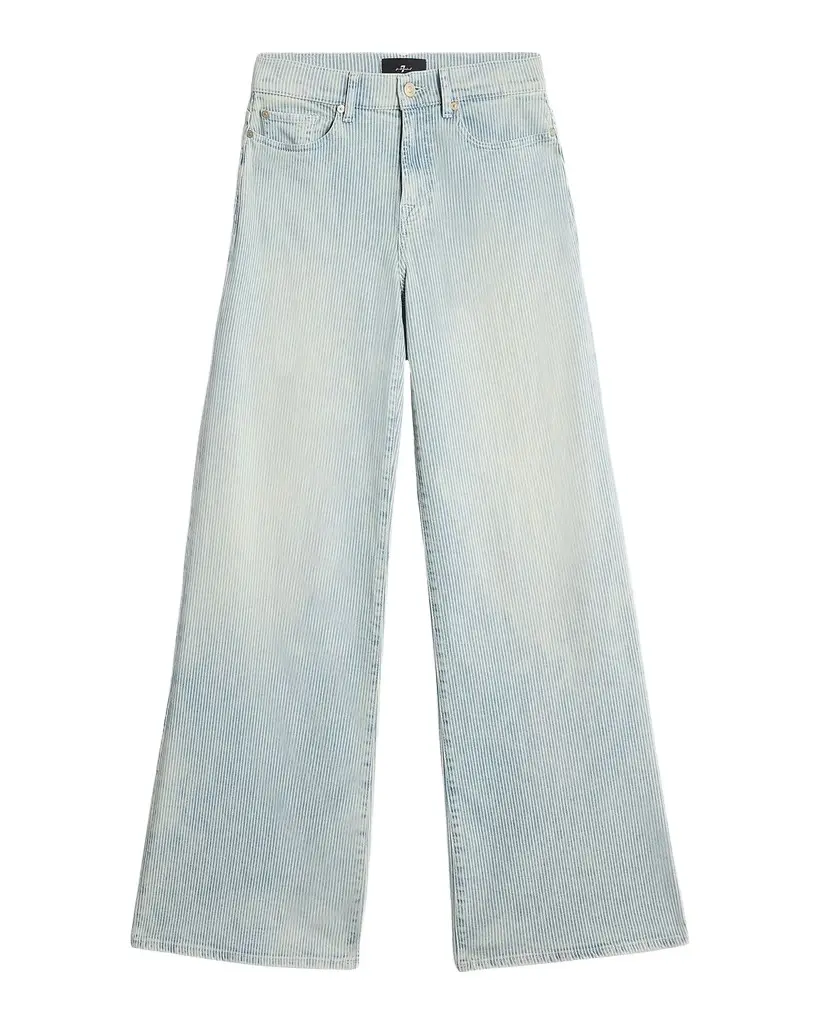 7 For All Mankind Lotta Pinstripe Wide-Leg Jeans | Image 1 7 For All Mankind Lotta Pinstripe Wide-Leg Jeans | Image 1