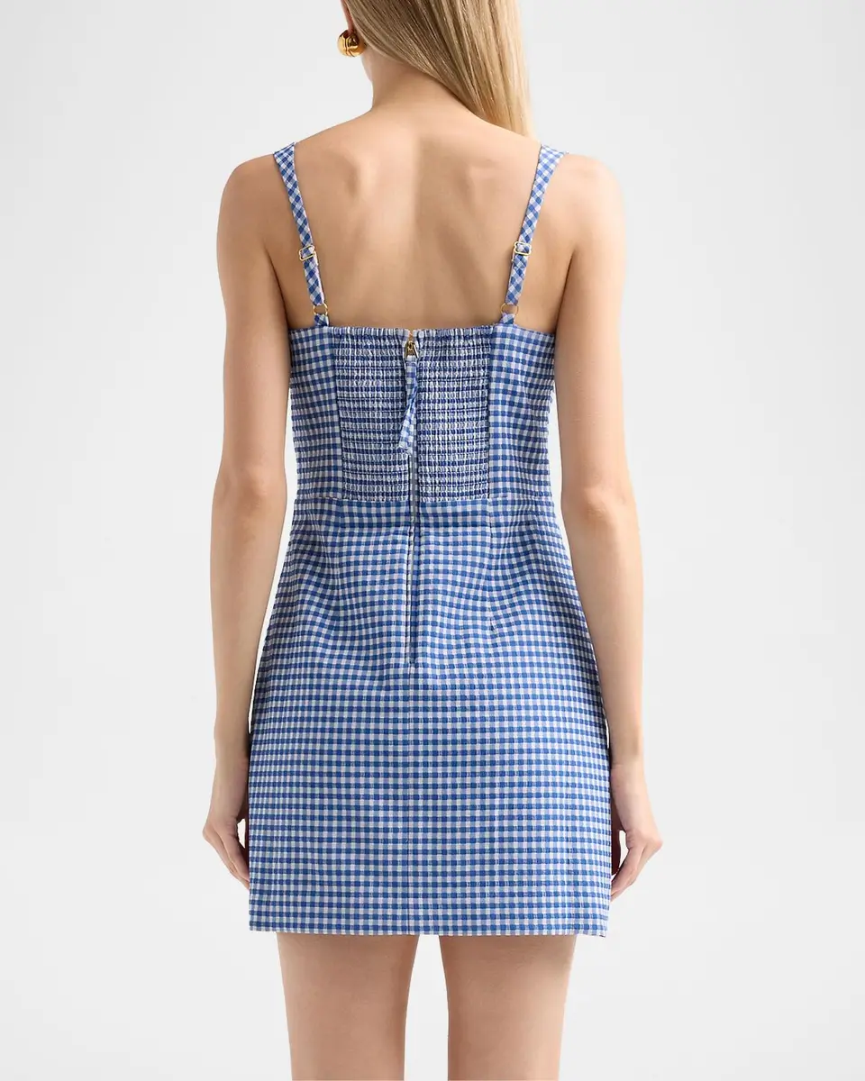 Lilly Pulitzer Veda Gingham Stretch Jacquard Skirted Romper | Thumbnail 3 Lilly Pulitzer Veda Gingham Stretch Jacquard Skirted Romper | Thumbnail 3