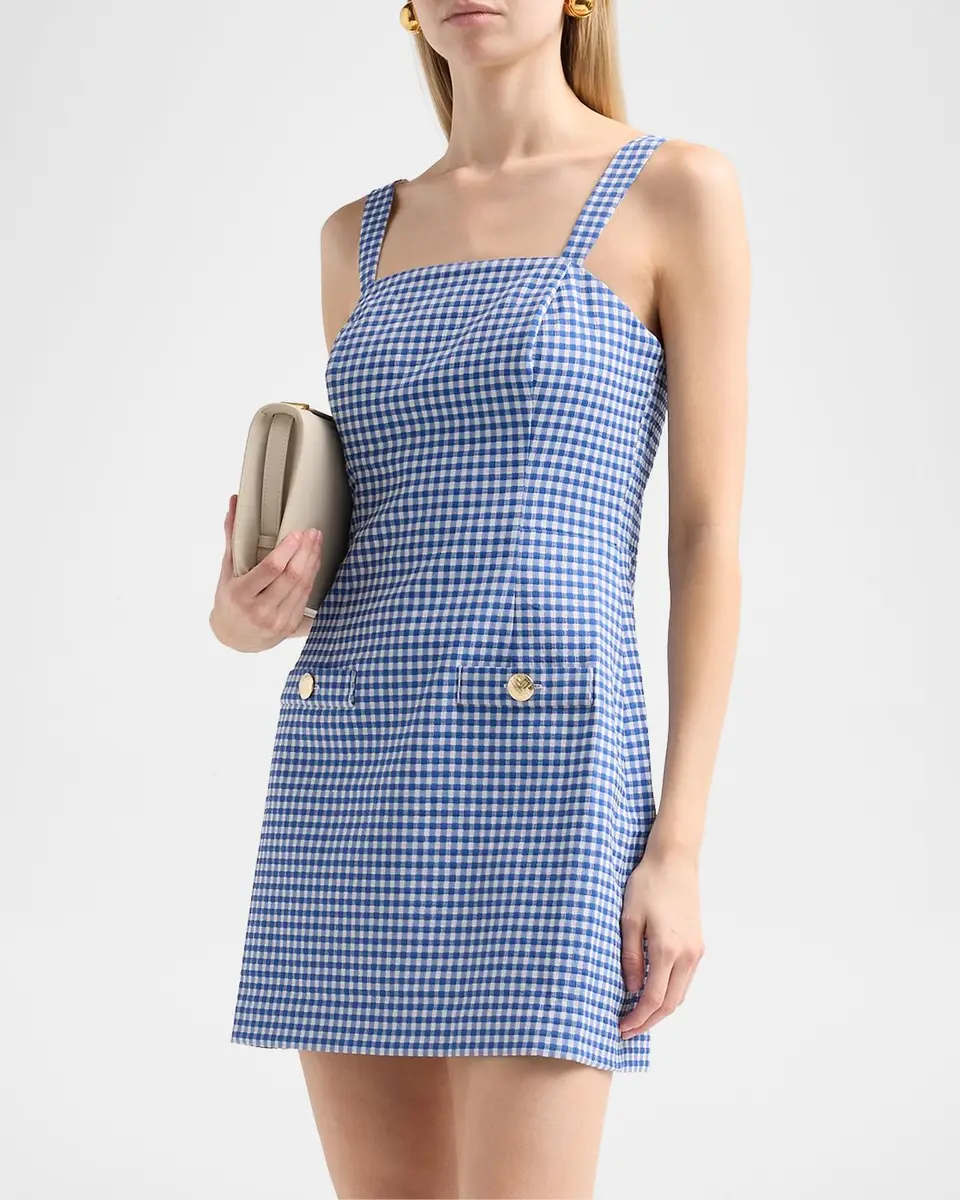 Lilly Pulitzer Veda Gingham Stretch Jacquard Skirted Romper | Thumbnail 4 Lilly Pulitzer Veda Gingham Stretch Jacquard Skirted Romper | Thumbnail 4