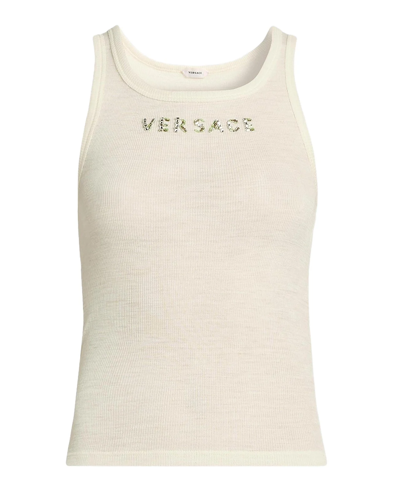 Versace Jeans Couture La Vacanza Crystal Logo Rib-Knit Tank