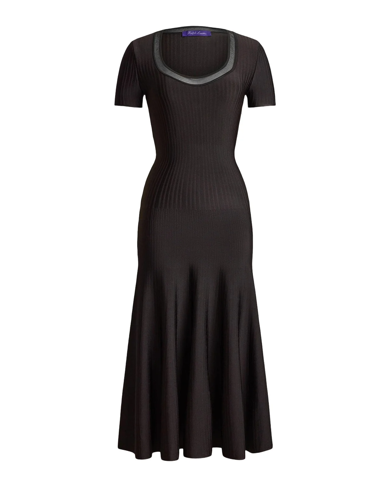 Gwenn Sheer-Trim Sweater Day Dress
