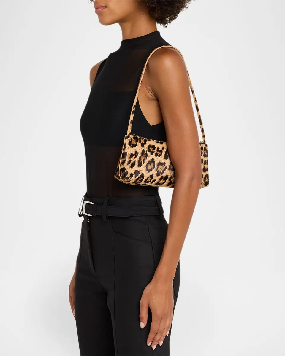 MANSUR GAVRIEL Gaia Leopard Calf Hair Baguette Shoulder Bag | Thumbnail 2 MANSUR GAVRIEL Gaia Leopard Calf Hair Baguette Shoulder Bag | Thumbnail 2