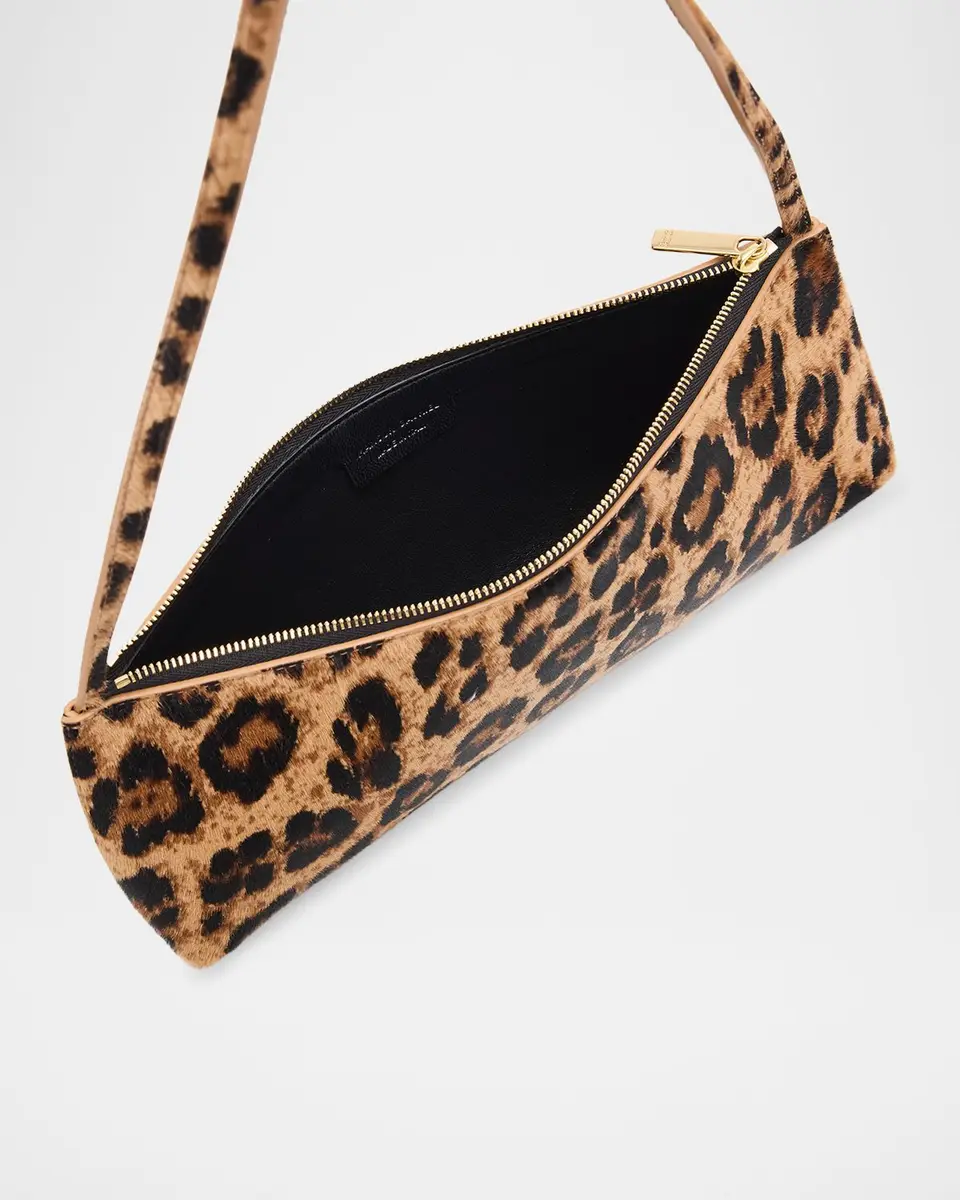 MANSUR GAVRIEL Gaia Leopard Calf Hair Baguette Shoulder Bag | Thumbnail 4 MANSUR GAVRIEL Gaia Leopard Calf Hair Baguette Shoulder Bag | Thumbnail 4