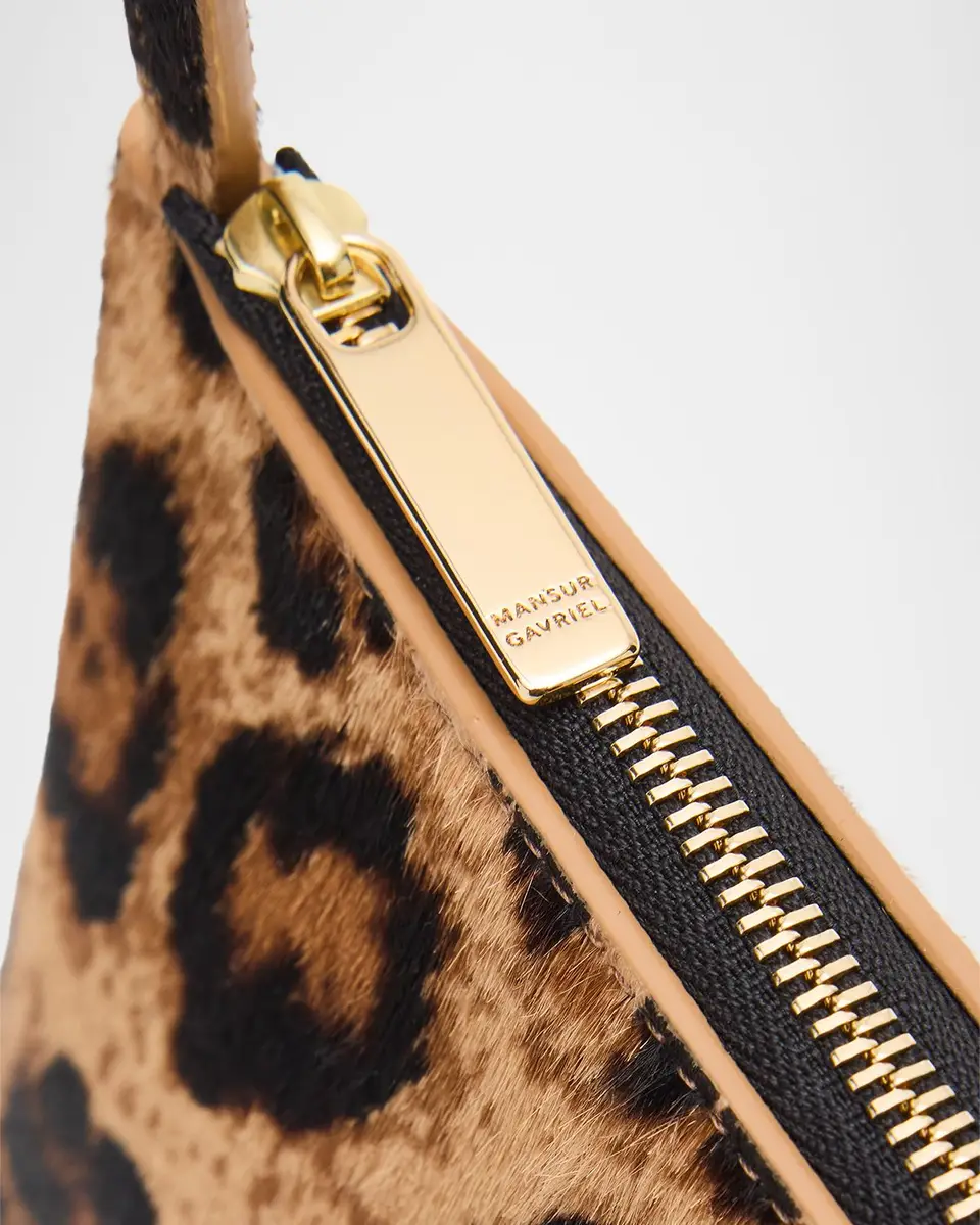 MANSUR GAVRIEL Gaia Leopard Calf Hair Baguette Shoulder Bag | Thumbnail 6 MANSUR GAVRIEL Gaia Leopard Calf Hair Baguette Shoulder Bag | Thumbnail 6