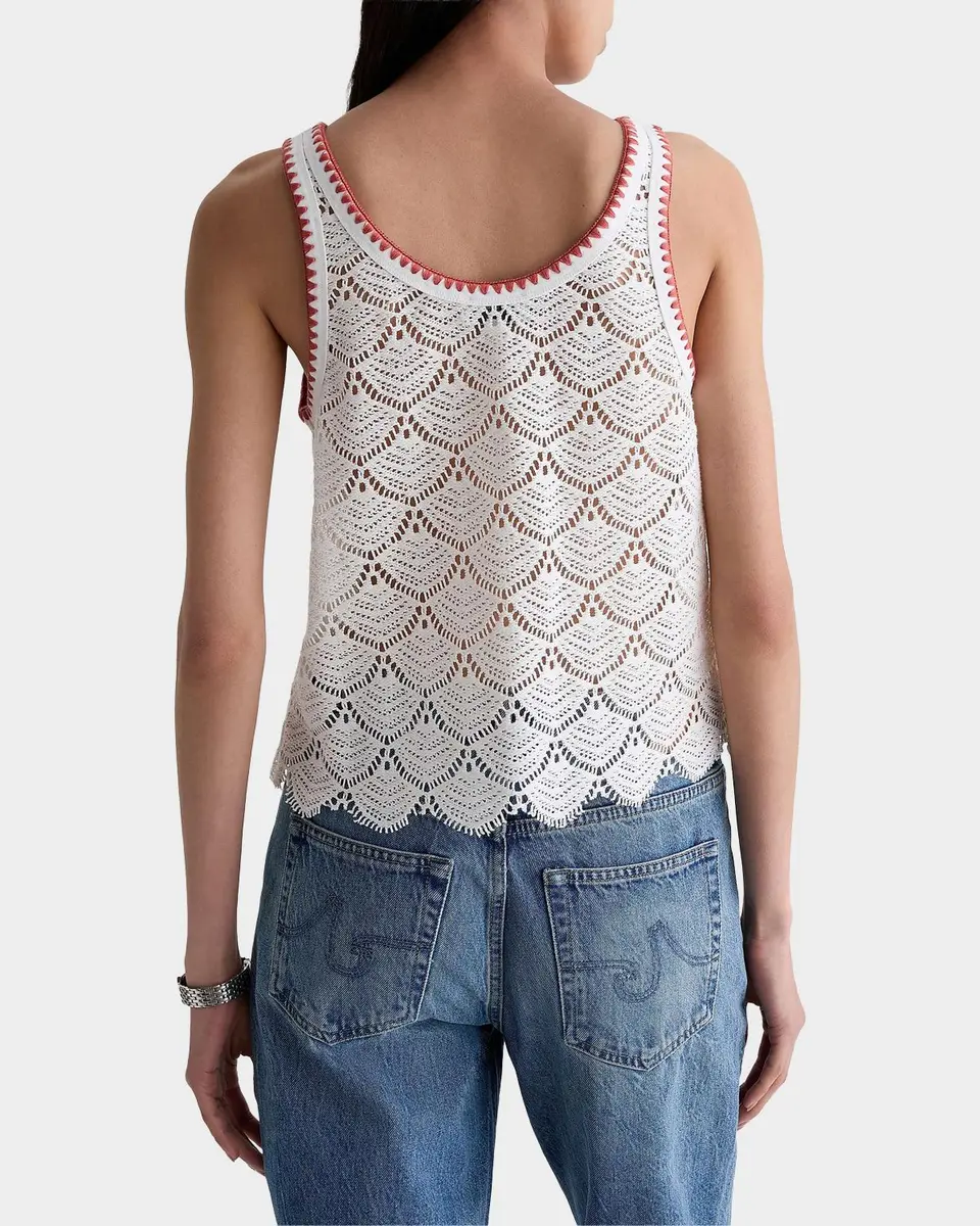 AG Jeans Bianca Scalloped Cotton Crochet Tank | Thumbnail 3 AG Jeans Bianca Scalloped Cotton Crochet Tank | Thumbnail 3