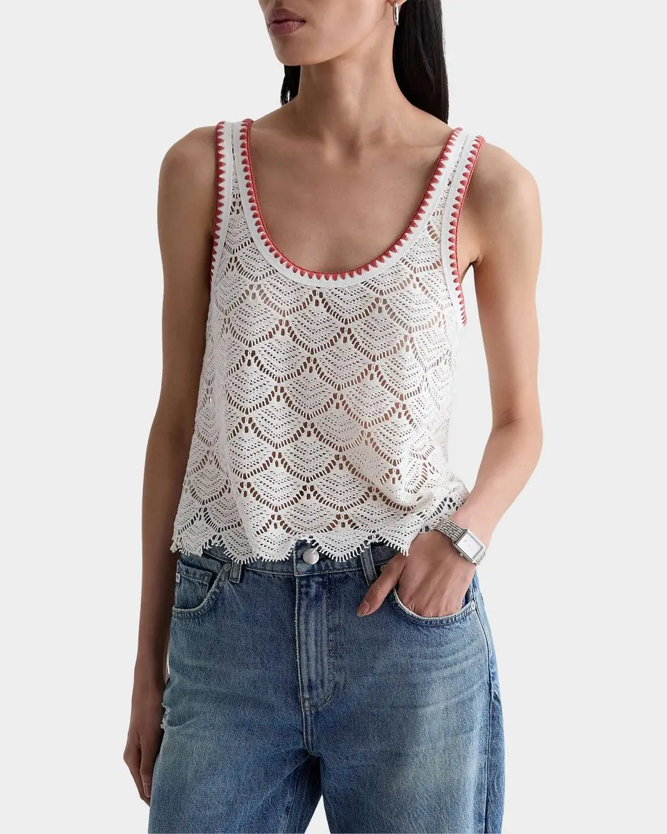 AG Jeans Bianca Scalloped Cotton Crochet Tank | Thumbnail 6 AG Jeans Bianca Scalloped Cotton Crochet Tank | Thumbnail 6
