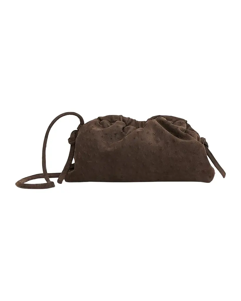 MANSUR GAVRIEL Cloud Mini Ostrich-Embossed Leather Clutch | Image 1 MANSUR GAVRIEL Cloud Mini Ostrich-Embossed Leather Clutch | Image 1