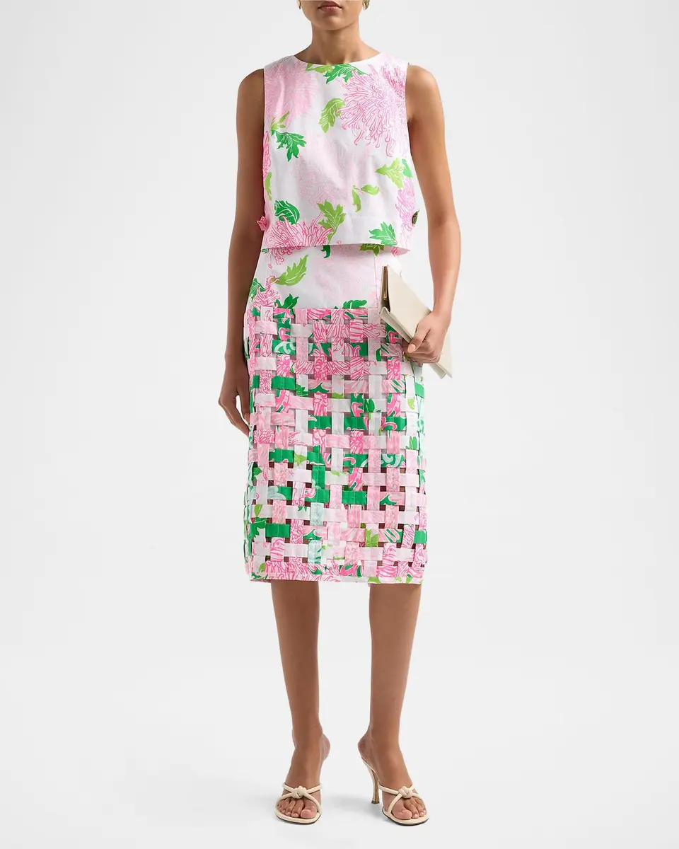 Lilly Pulitzer Annaleese Floral Cotton Sleeveless Crop Top | Thumbnail 2 Lilly Pulitzer Annaleese Floral Cotton Sleeveless Crop Top | Thumbnail 2
