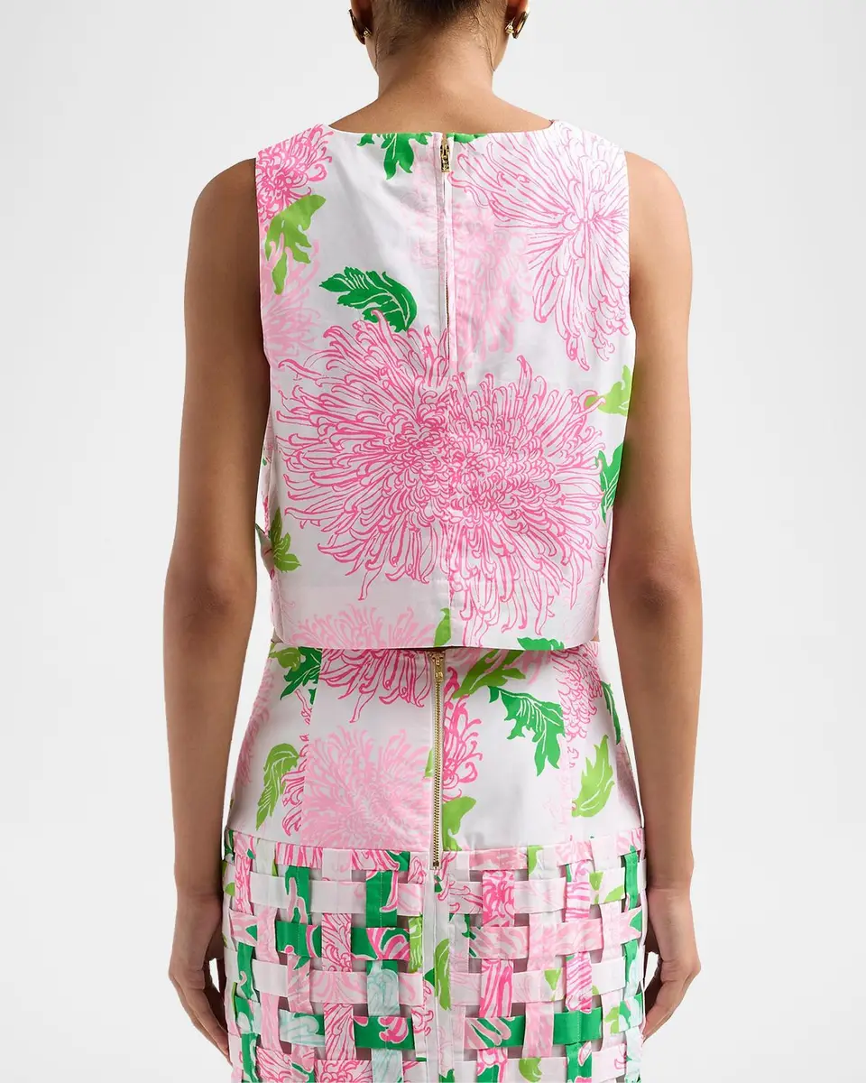 Lilly Pulitzer Annaleese Floral Cotton Sleeveless Crop Top | Thumbnail 3 Lilly Pulitzer Annaleese Floral Cotton Sleeveless Crop Top | Thumbnail 3