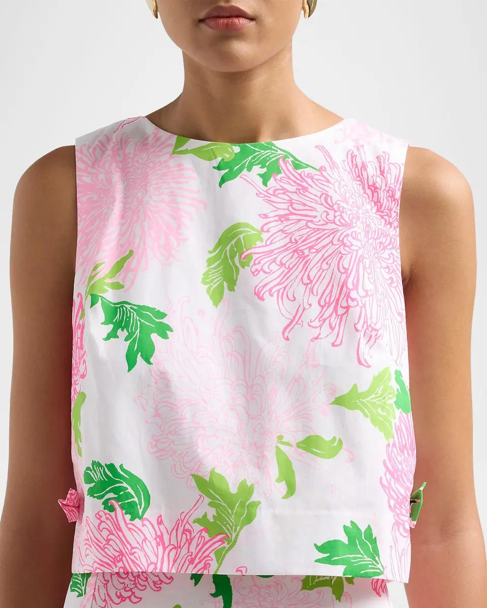 Lilly Pulitzer Annaleese Floral Cotton Sleeveless Crop Top | Thumbnail 5 Lilly Pulitzer Annaleese Floral Cotton Sleeveless Crop Top | Thumbnail 5