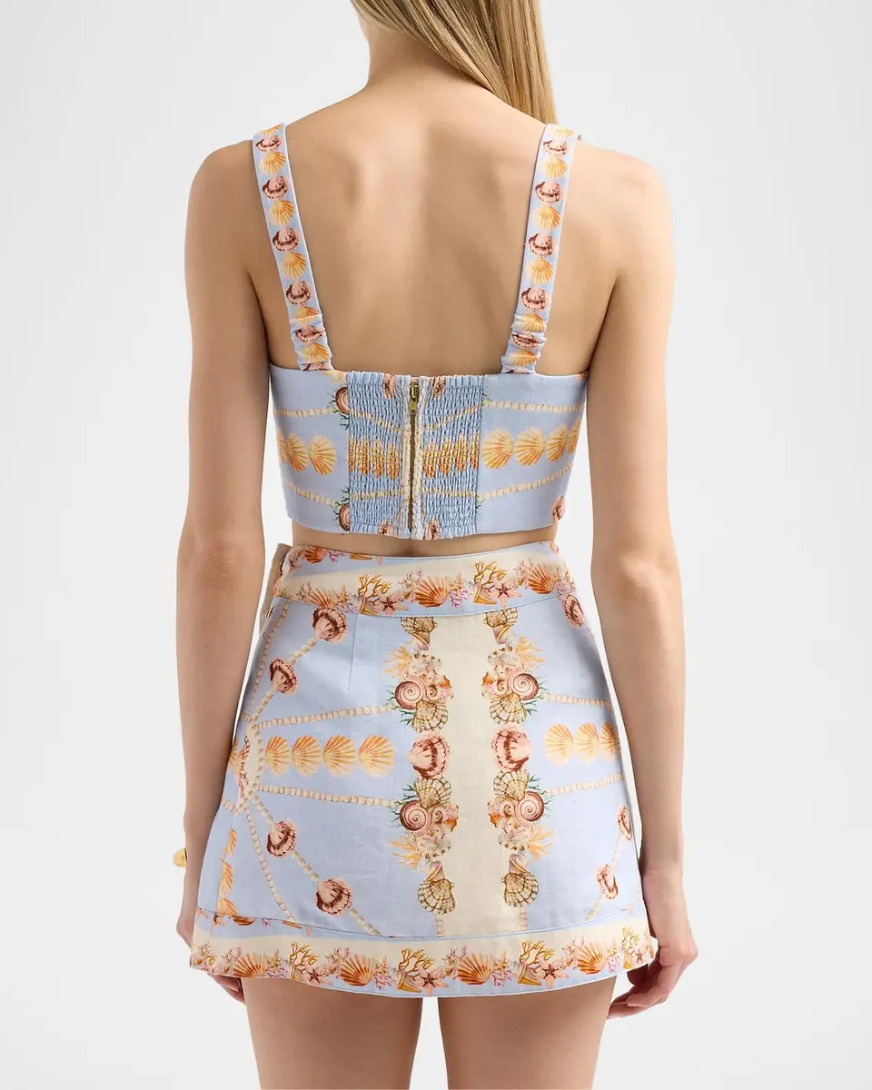 Cara Cara Helena Seashell-Print Linen Top | Thumbnail 3