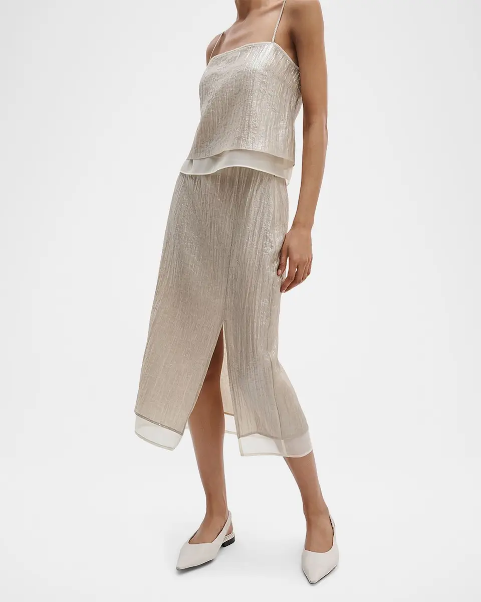 rag & bone Suki Crinkled Organza Midi Skirt | Thumbnail 4