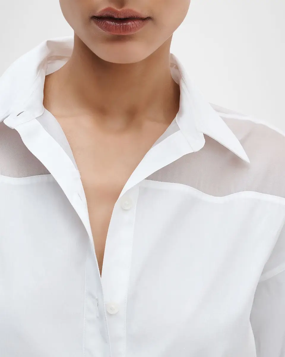 rag & bone Elly Short-Sleeve Chiffon-Yoke Poplin Shirt | Thumbnail 5 rag & bone Elly Short-Sleeve Chiffon-Yoke Poplin Shirt | Thumbnail 5