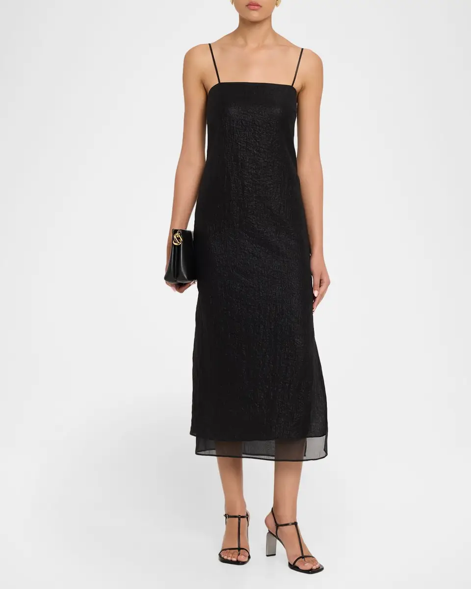 rag & bone Suki Sleeveless Crinkled Organza Midi Slip Dress | Thumbnail 2