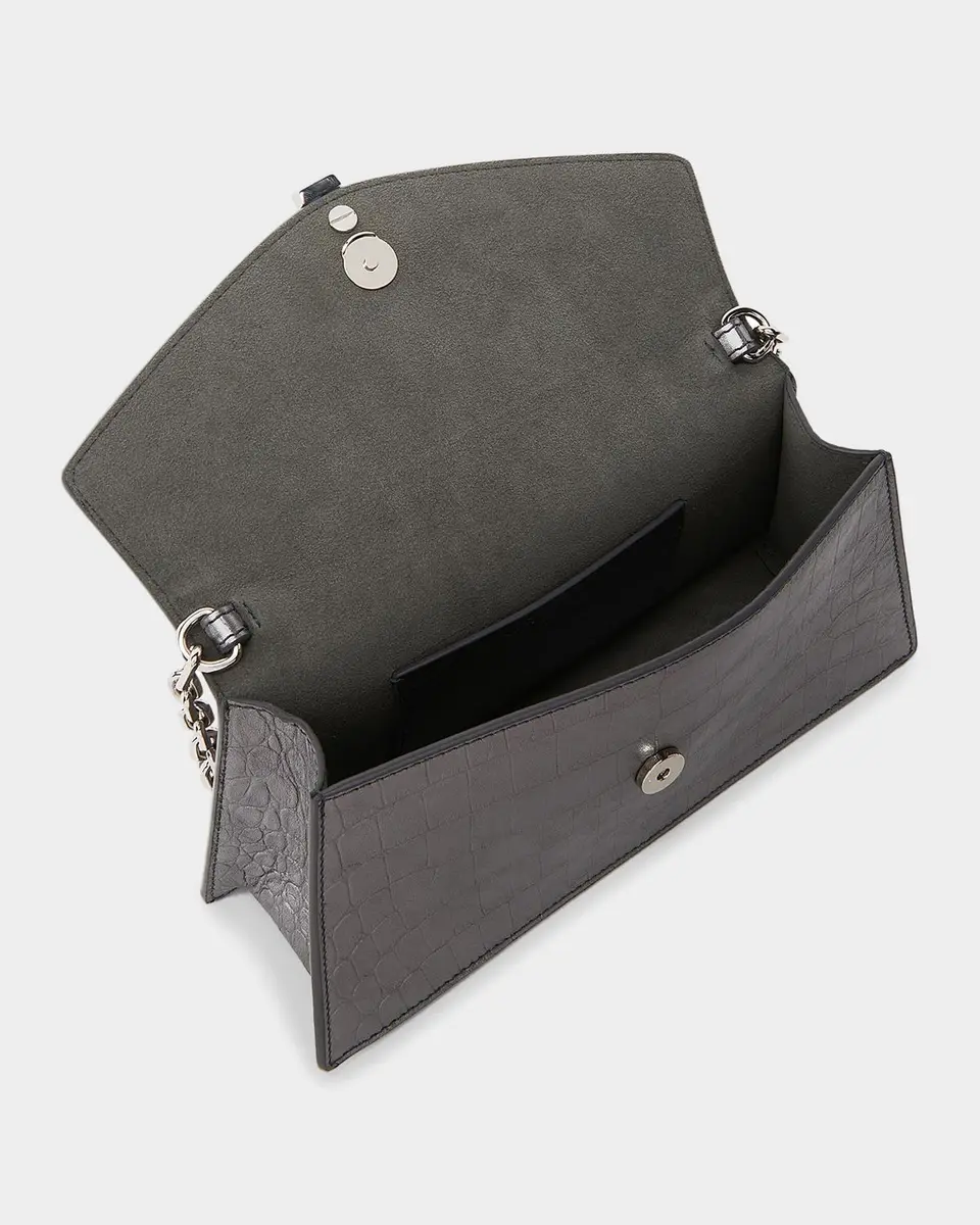 Alexander McQueen Skull Mini Croc-Embossed Leather Shoulder Bag | Thumbnail 3