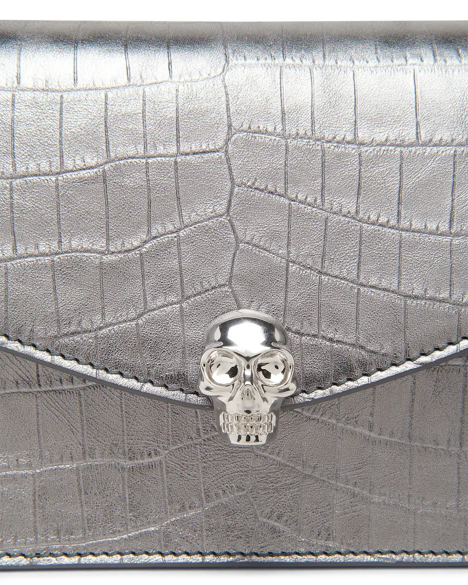 Alexander McQueen Skull Mini Croc-Embossed Leather Shoulder Bag | Thumbnail 5