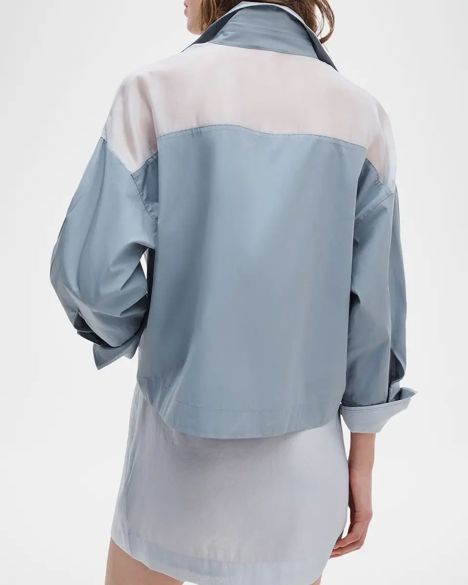 rag & bone Elly Short-Sleeve Chiffon-Yoke Poplin Shirt | Thumbnail 3 rag & bone Elly Short-Sleeve Chiffon-Yoke Poplin Shirt | Thumbnail 3